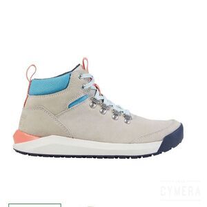 LL Bean Suede Hiking Boots Blue with Orange Accents